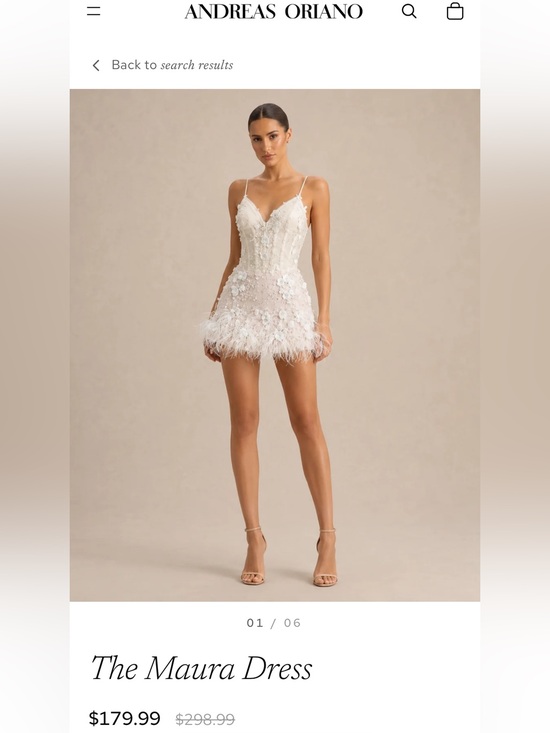 Dresses & Skirts - Maura Dress - White Feathered Mini Dress NEVER WORN